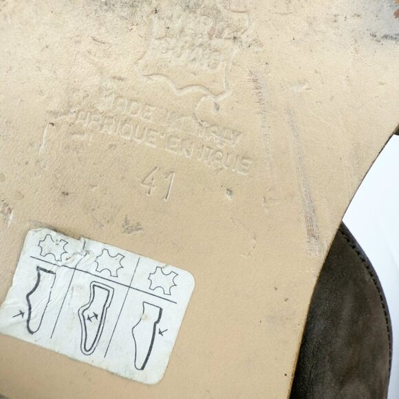 CAREL PARIS Luxury Brown Suede Boho Slingback Flat Lazy Luxury Sandals sz 41 - Picture 10 of 11